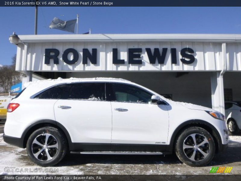 Snow White Pearl / Stone Beige 2016 Kia Sorento EX V6 AWD
