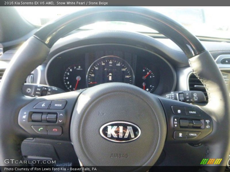 Snow White Pearl / Stone Beige 2016 Kia Sorento EX V6 AWD
