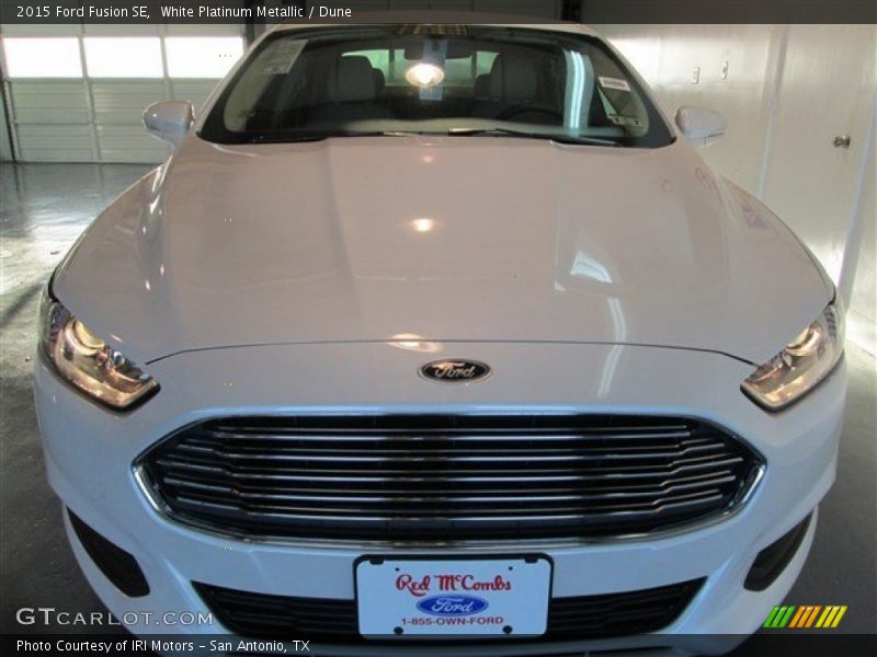 White Platinum Metallic / Dune 2015 Ford Fusion SE