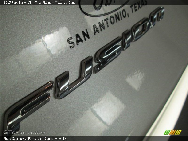 White Platinum Metallic / Dune 2015 Ford Fusion SE