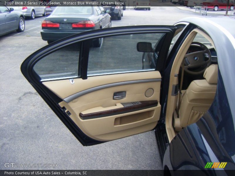 Monaco Blue Metallic / Cream Beige 2007 BMW 7 Series 750Li Sedan