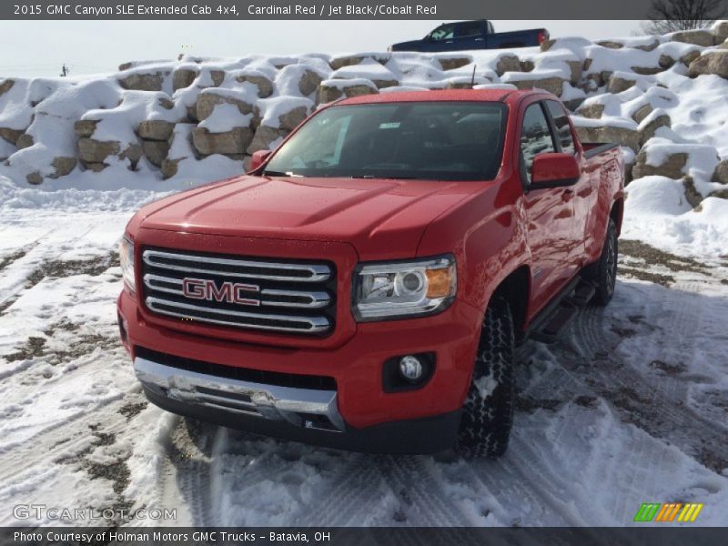 Cardinal Red / Jet Black/Cobalt Red 2015 GMC Canyon SLE Extended Cab 4x4