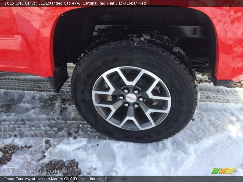 Cardinal Red / Jet Black/Cobalt Red 2015 GMC Canyon SLE Extended Cab 4x4