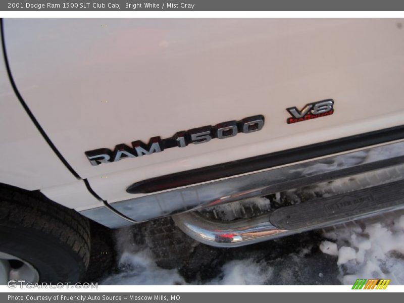 Bright White / Mist Gray 2001 Dodge Ram 1500 SLT Club Cab