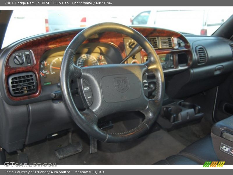 Bright White / Mist Gray 2001 Dodge Ram 1500 SLT Club Cab