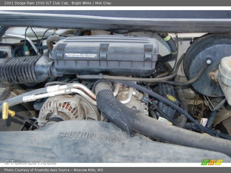 Bright White / Mist Gray 2001 Dodge Ram 1500 SLT Club Cab