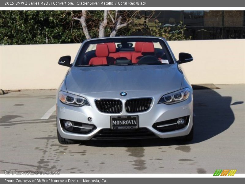Glacier Silver Metallic / Coral Red/Black 2015 BMW 2 Series M235i Convertible