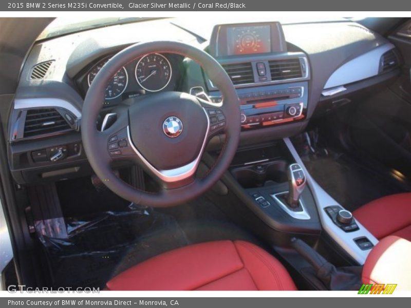 Glacier Silver Metallic / Coral Red/Black 2015 BMW 2 Series M235i Convertible