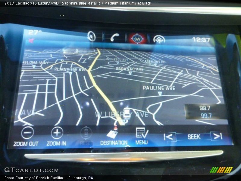 Sapphire Blue Metallic / Medium Titanium/Jet Black 2013 Cadillac XTS Luxury AWD