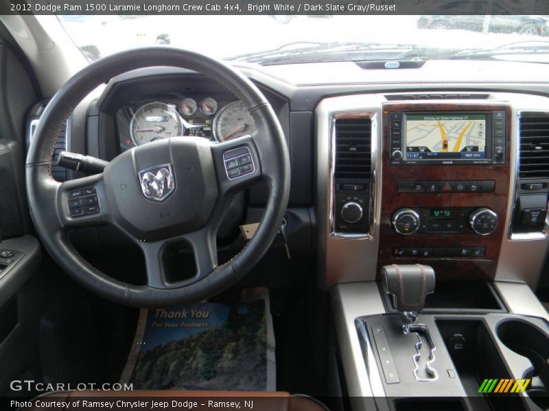 Bright White / Dark Slate Gray/Russet 2012 Dodge Ram 1500 Laramie Longhorn Crew Cab 4x4