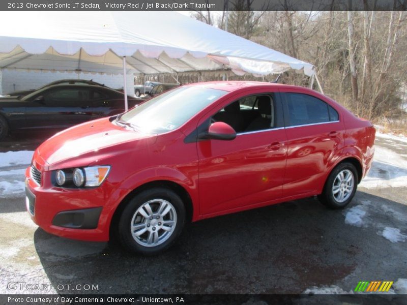 Victory Red / Jet Black/Dark Titanium 2013 Chevrolet Sonic LT Sedan