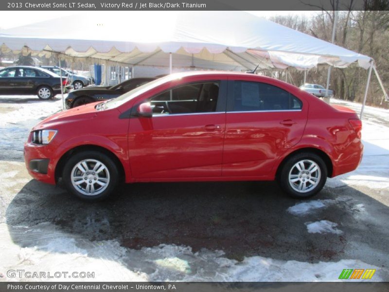 Victory Red / Jet Black/Dark Titanium 2013 Chevrolet Sonic LT Sedan