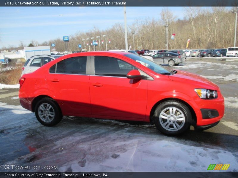Victory Red / Jet Black/Dark Titanium 2013 Chevrolet Sonic LT Sedan