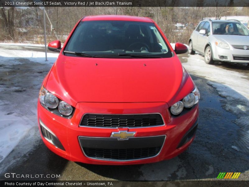 Victory Red / Jet Black/Dark Titanium 2013 Chevrolet Sonic LT Sedan