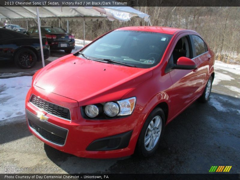 Victory Red / Jet Black/Dark Titanium 2013 Chevrolet Sonic LT Sedan