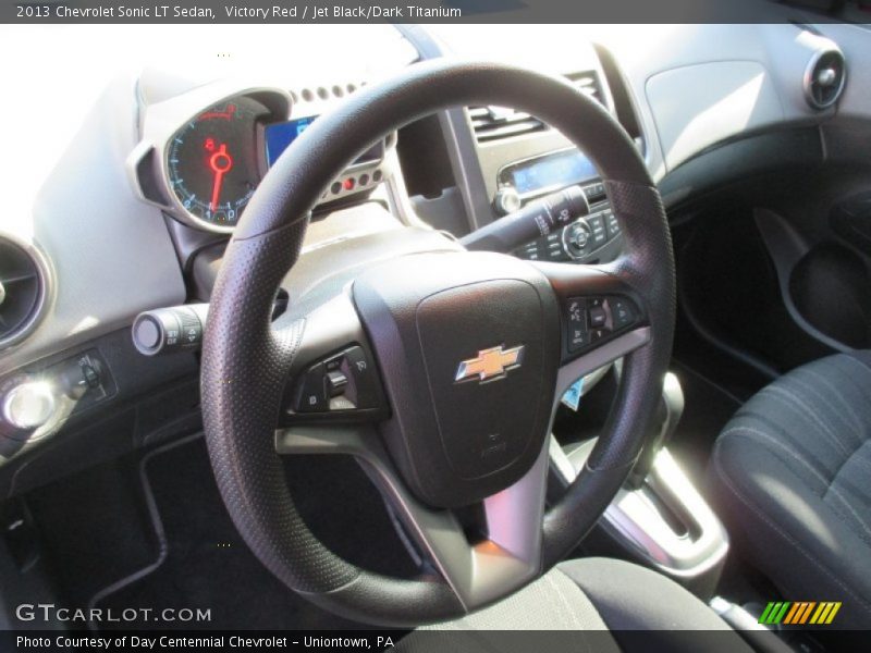 Victory Red / Jet Black/Dark Titanium 2013 Chevrolet Sonic LT Sedan