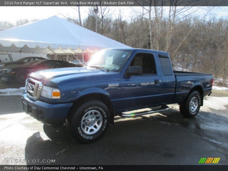 Vista Blue Metallic / Medium Dark Flint 2010 Ford Ranger XLT SuperCab 4x4