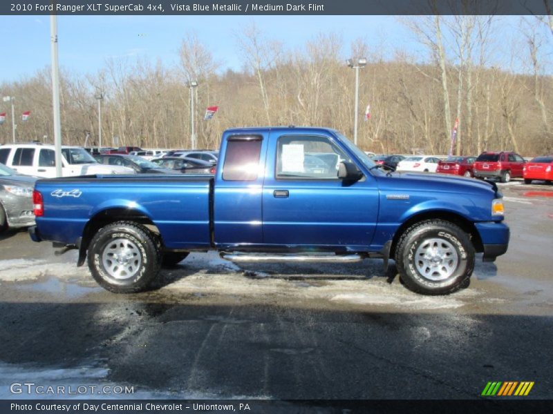 Vista Blue Metallic / Medium Dark Flint 2010 Ford Ranger XLT SuperCab 4x4