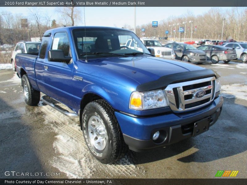 Vista Blue Metallic / Medium Dark Flint 2010 Ford Ranger XLT SuperCab 4x4