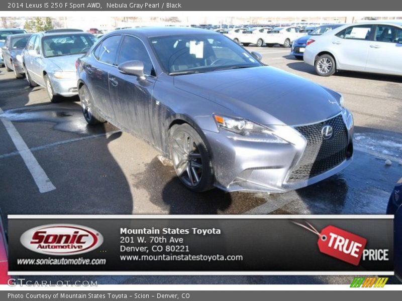 Nebula Gray Pearl / Black 2014 Lexus IS 250 F Sport AWD