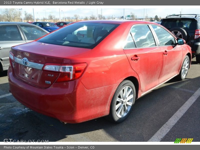 Barcelona Red Metallic / Light Gray 2013 Toyota Camry Hybrid XLE