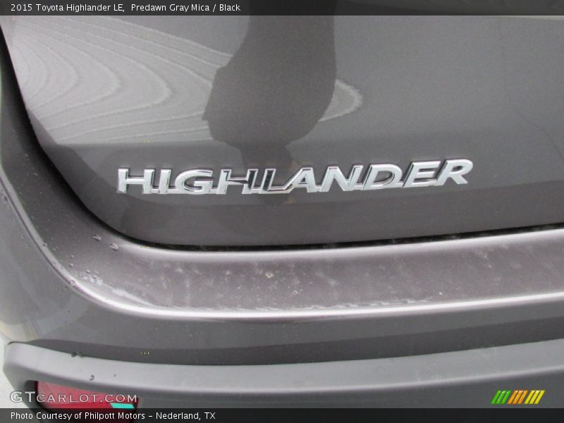 Predawn Gray Mica / Black 2015 Toyota Highlander LE