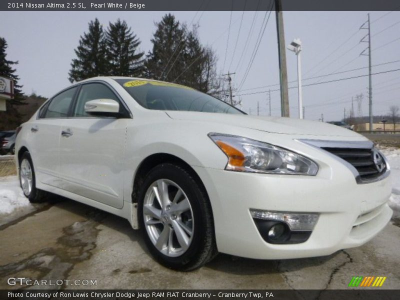 Pearl White / Beige 2014 Nissan Altima 2.5 SL