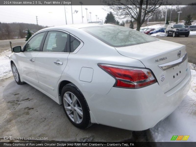 Pearl White / Beige 2014 Nissan Altima 2.5 SL