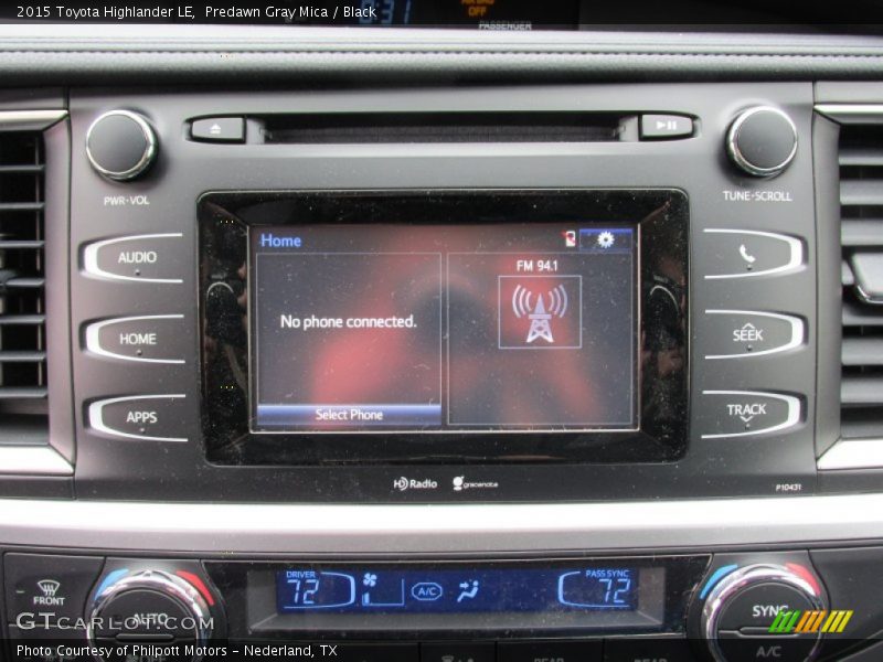 Predawn Gray Mica / Black 2015 Toyota Highlander LE