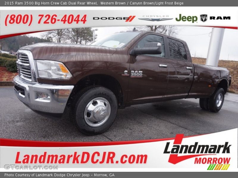 Western Brown / Canyon Brown/Light Frost Beige 2015 Ram 3500 Big Horn Crew Cab Dual Rear Wheel