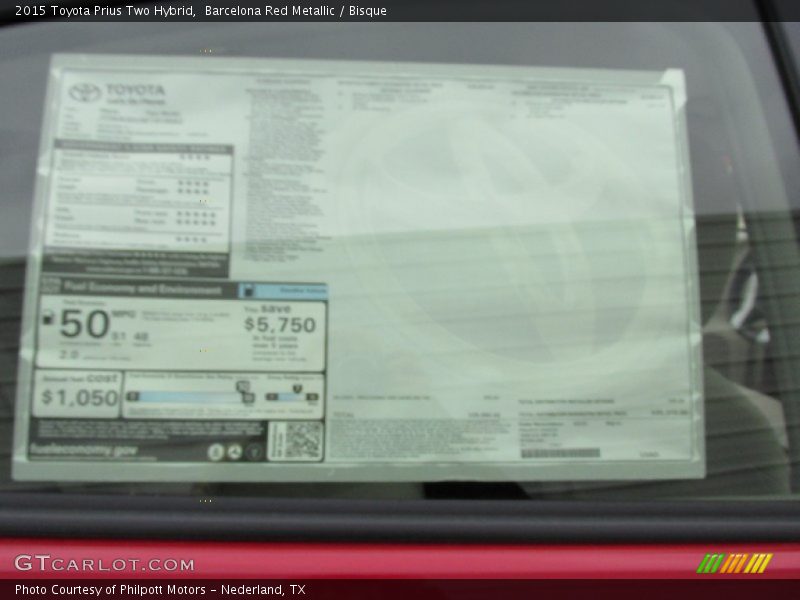Barcelona Red Metallic / Bisque 2015 Toyota Prius Two Hybrid
