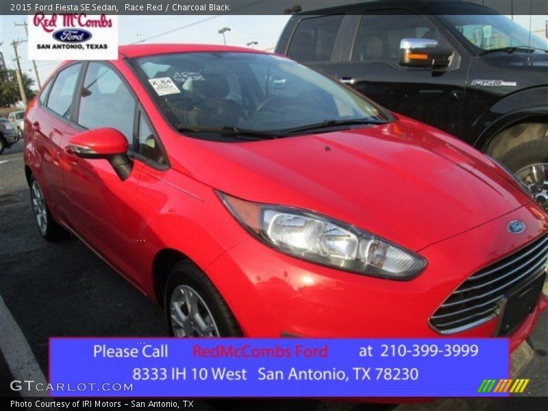 Race Red / Charcoal Black 2015 Ford Fiesta SE Sedan