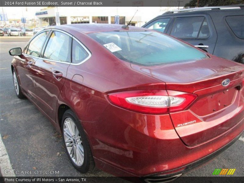 Sunset / Charcoal Black 2014 Ford Fusion SE EcoBoost
