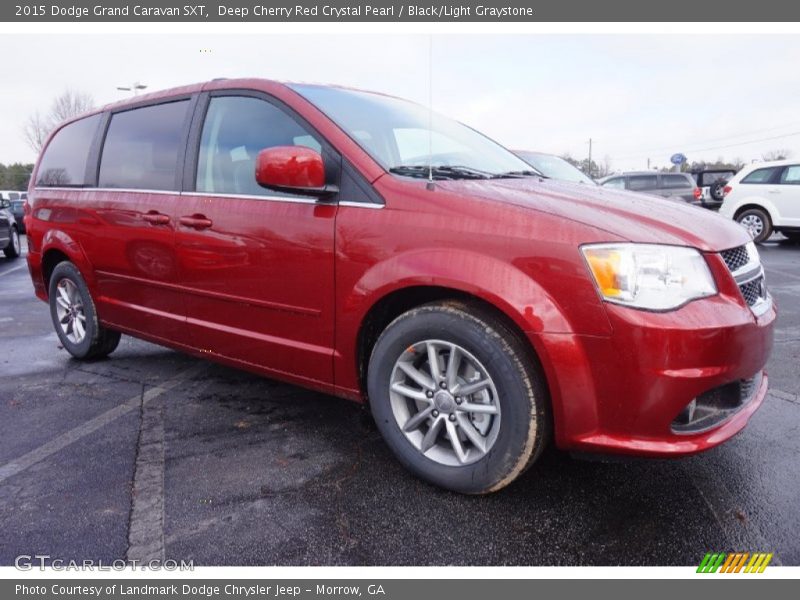 Deep Cherry Red Crystal Pearl / Black/Light Graystone 2015 Dodge Grand Caravan SXT