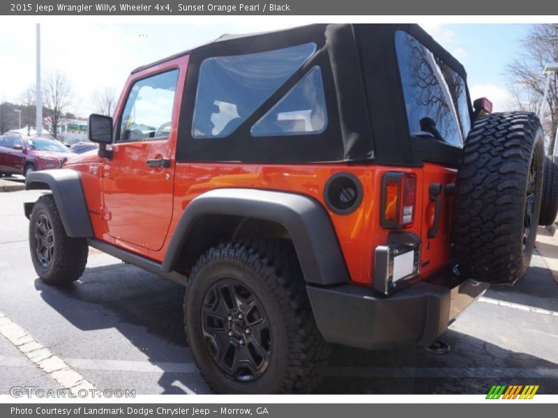 Sunset Orange Pearl / Black 2015 Jeep Wrangler Willys Wheeler 4x4