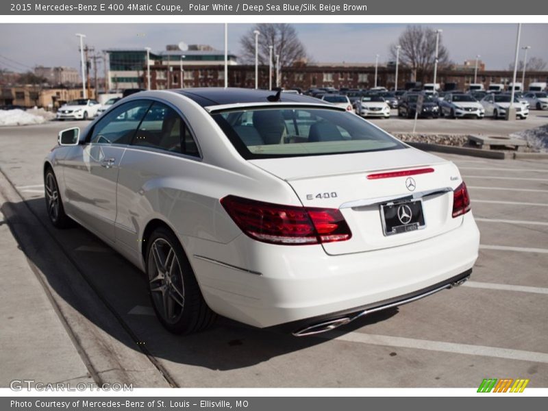 Polar White / Deep Sea Blue/Silk Beige Brown 2015 Mercedes-Benz E 400 4Matic Coupe