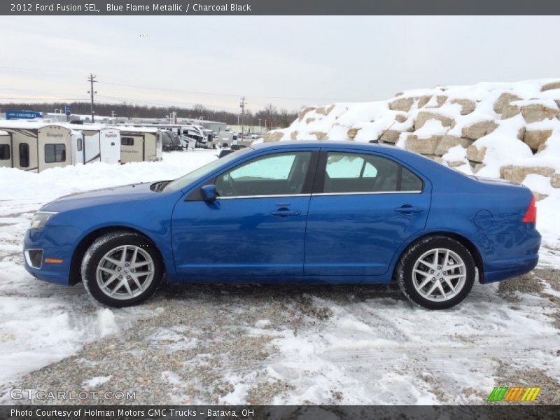 Blue Flame Metallic / Charcoal Black 2012 Ford Fusion SEL
