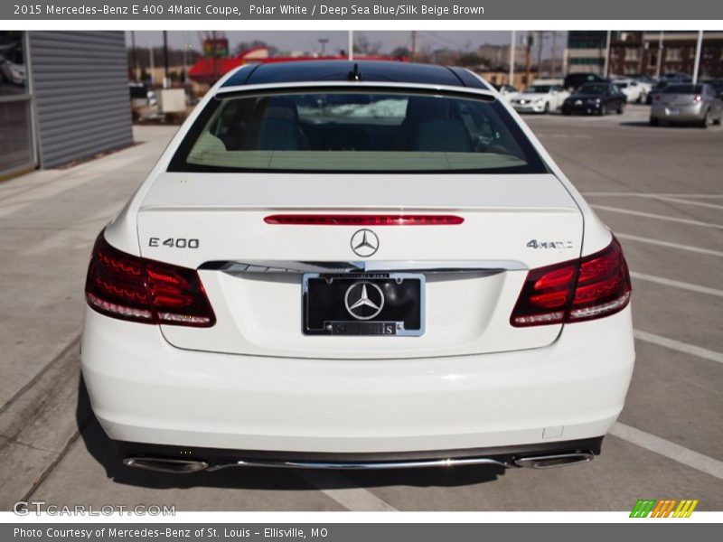 Polar White / Deep Sea Blue/Silk Beige Brown 2015 Mercedes-Benz E 400 4Matic Coupe