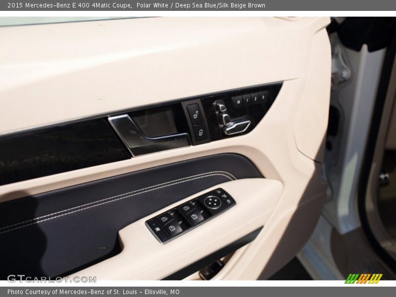 Polar White / Deep Sea Blue/Silk Beige Brown 2015 Mercedes-Benz E 400 4Matic Coupe