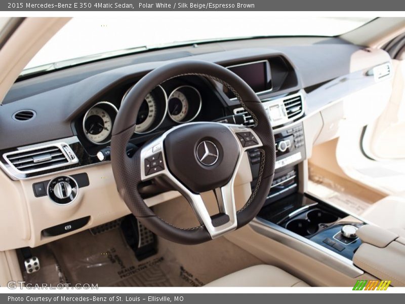 Polar White / Silk Beige/Espresso Brown 2015 Mercedes-Benz E 350 4Matic Sedan