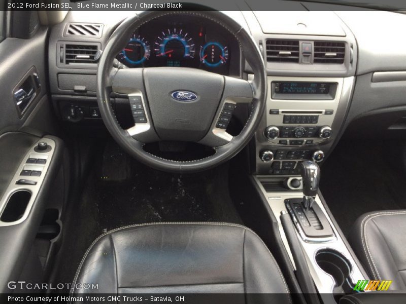Blue Flame Metallic / Charcoal Black 2012 Ford Fusion SEL
