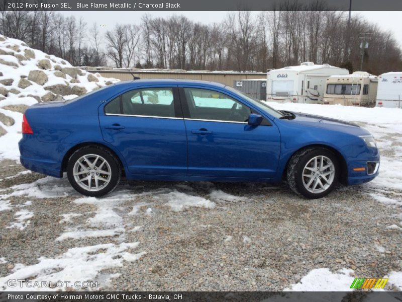 Blue Flame Metallic / Charcoal Black 2012 Ford Fusion SEL