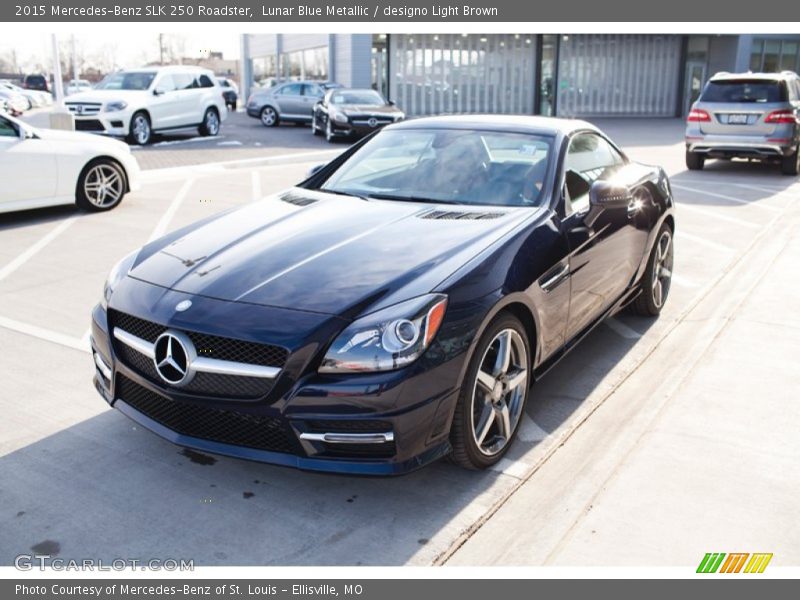 Lunar Blue Metallic / designo Light Brown 2015 Mercedes-Benz SLK 250 Roadster