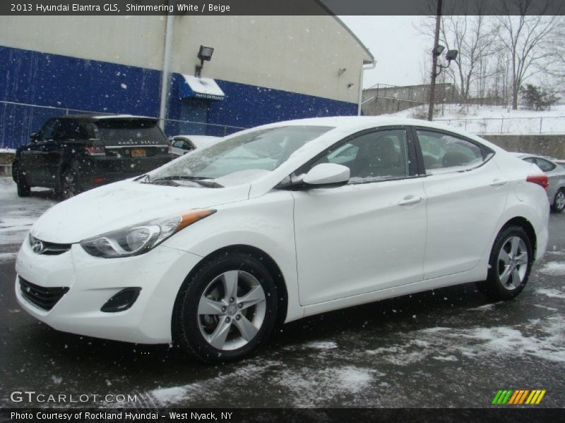 Shimmering White / Beige 2013 Hyundai Elantra GLS
