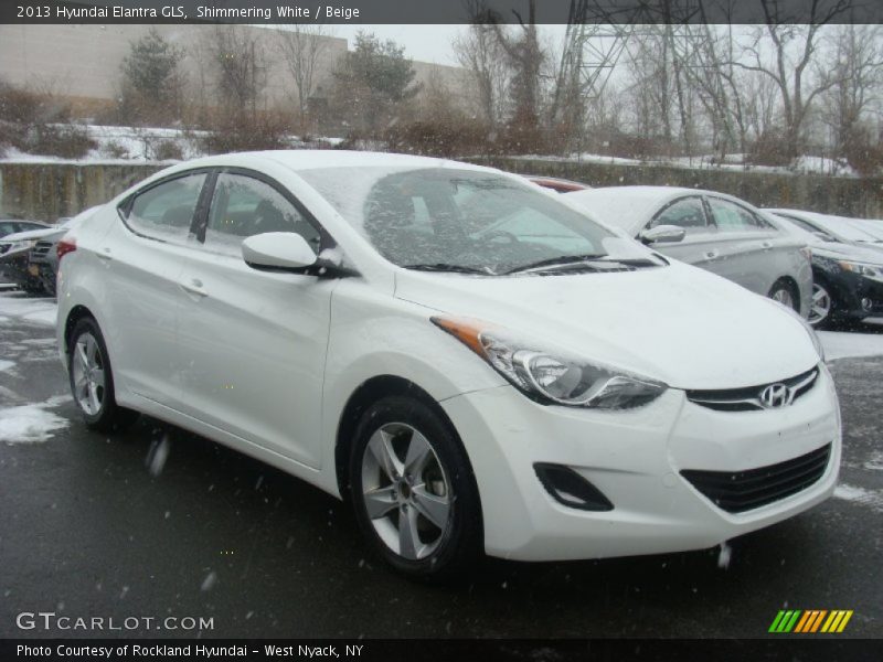 Shimmering White / Beige 2013 Hyundai Elantra GLS