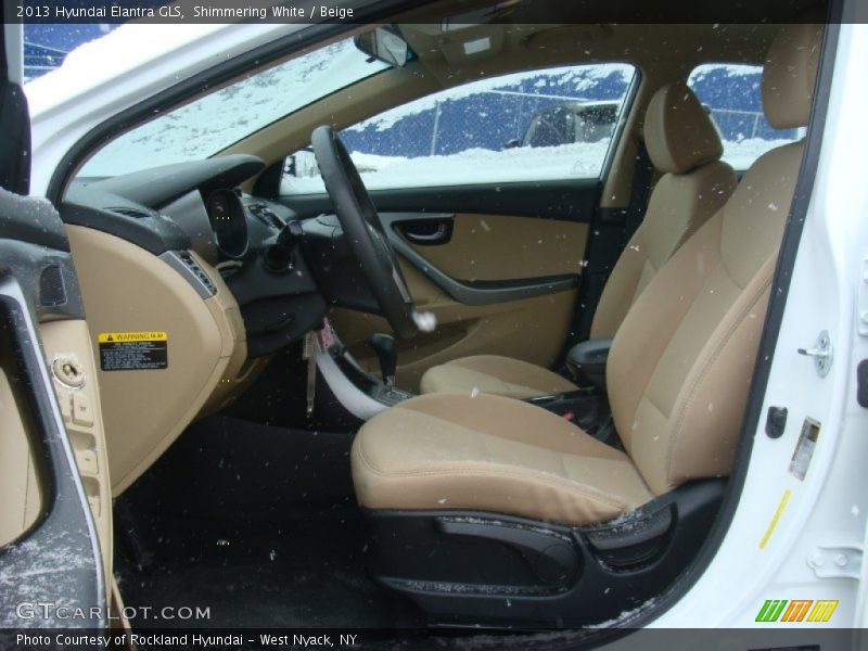 Shimmering White / Beige 2013 Hyundai Elantra GLS