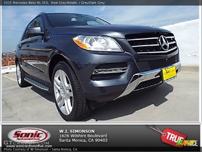 Steel Grey Metallic / Grey/Dark Grey 2015 Mercedes-Benz ML 350