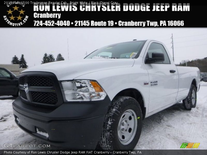 Bright White / Black/Diesel Gray 2015 Ram 1500 Tradesman Regular Cab