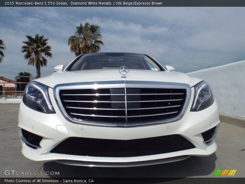 Diamond White Metallic / Silk Beige/Espresso Brown 2015 Mercedes-Benz S 550 Sedan