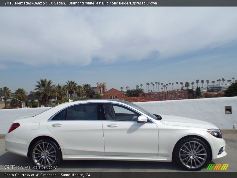 Diamond White Metallic / Silk Beige/Espresso Brown 2015 Mercedes-Benz S 550 Sedan